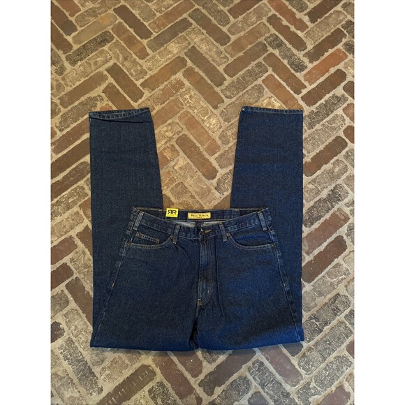 Real Ranch Wear Premium Mens Dark Wash 36/ 36 Blue Jeans NWT Fits Over Boots - Picture 2 of 8